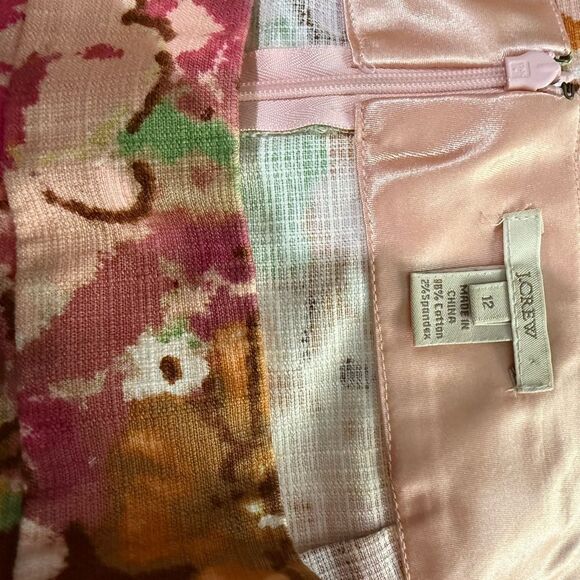 J. CREW WATERCOLOR FLORAL PASTICHE PENCIL SKIRT~COTTON STRETCH - Picture 9 of 11